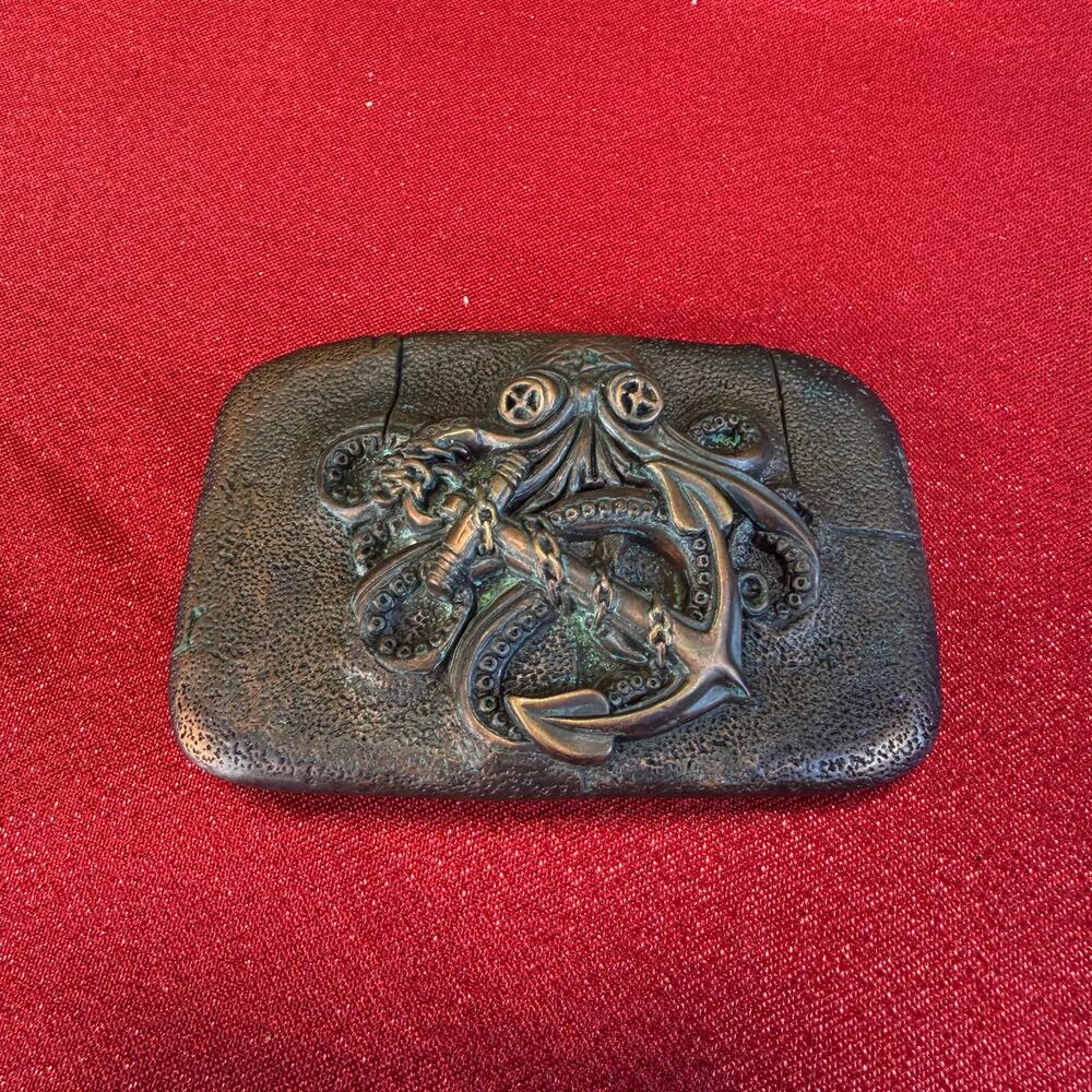 Belt Buckle Kraken Octopus Steampunk Belt Buckle Copper Color Interchangable